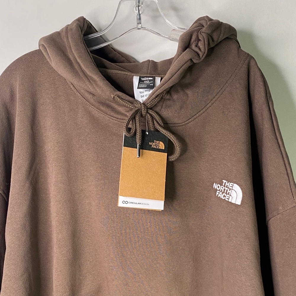 NWT The North Face Brown Men's 2XL Oversized Pullover Hoodie White Logo - 1380 - Picture 3 of 6